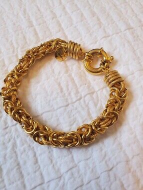 Dyadema Gold Finish Braided Rope Link Bracelet